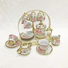 colored porcelain ceramic afternoon coffee tea cup pot sets