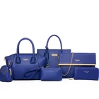 2019 newest fashion luxury ladies handbag lady 6 Pieces pu leather tote bags set women purse hand bags for women