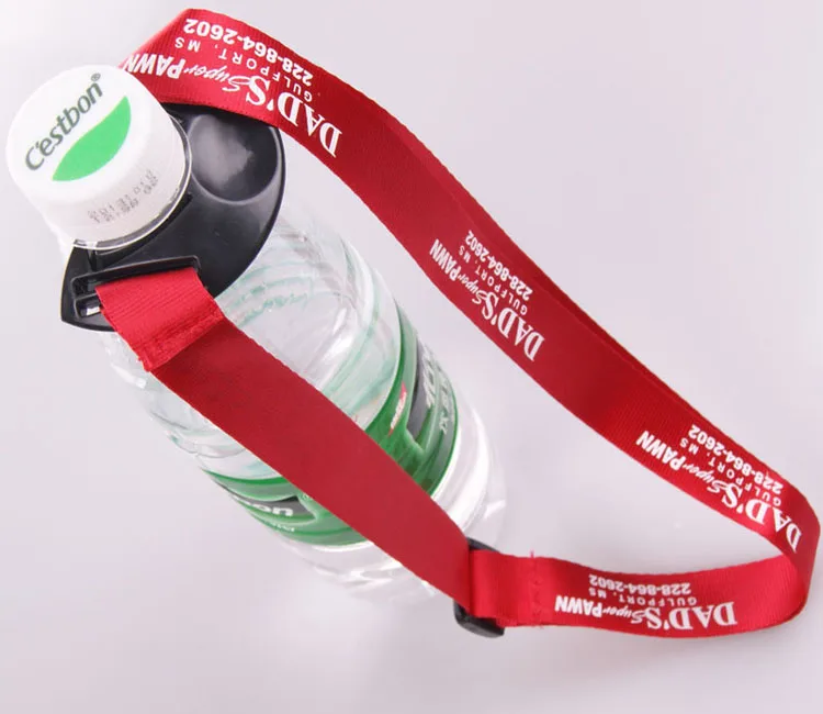 Adjustable water bottle holder lanyard with custom logo & design and