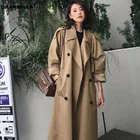 Double-breasted Women Long trench coats Classic Raincoat ladies korean overcoat Wholesale