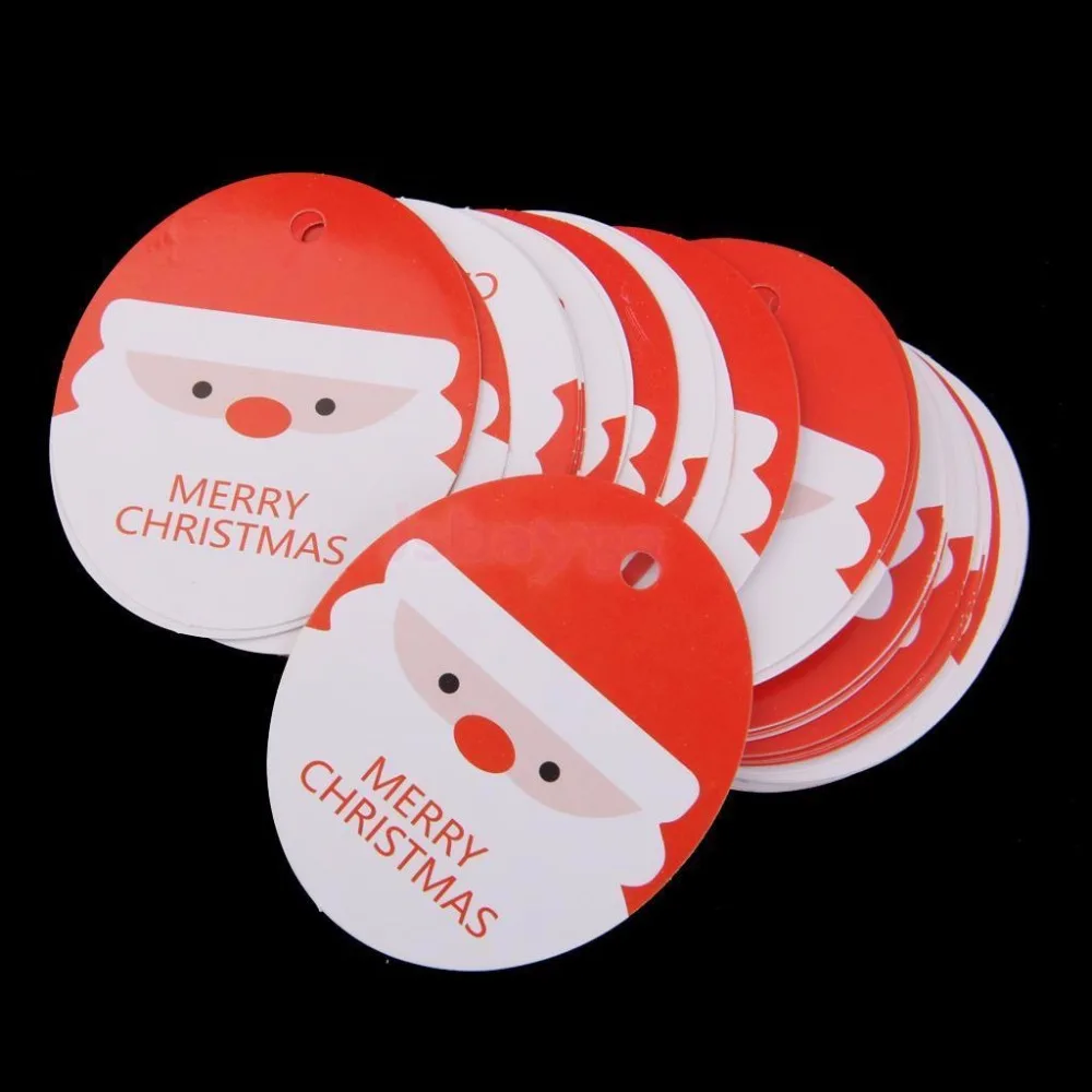 merry christmas santa claus paper cards jewelry price label tags