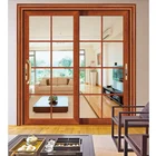 commercial aluminium exterior double pane soundproof sliding glass doors with built in blinds for sale