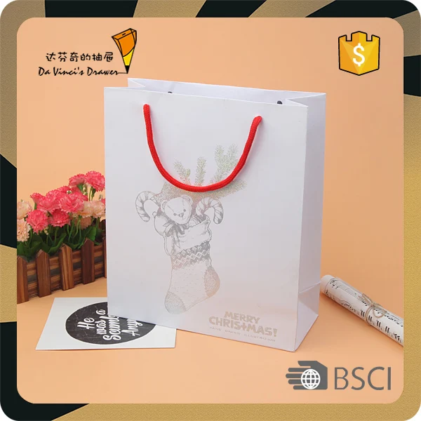 2017 christmas popular hot sale paper bag for gift