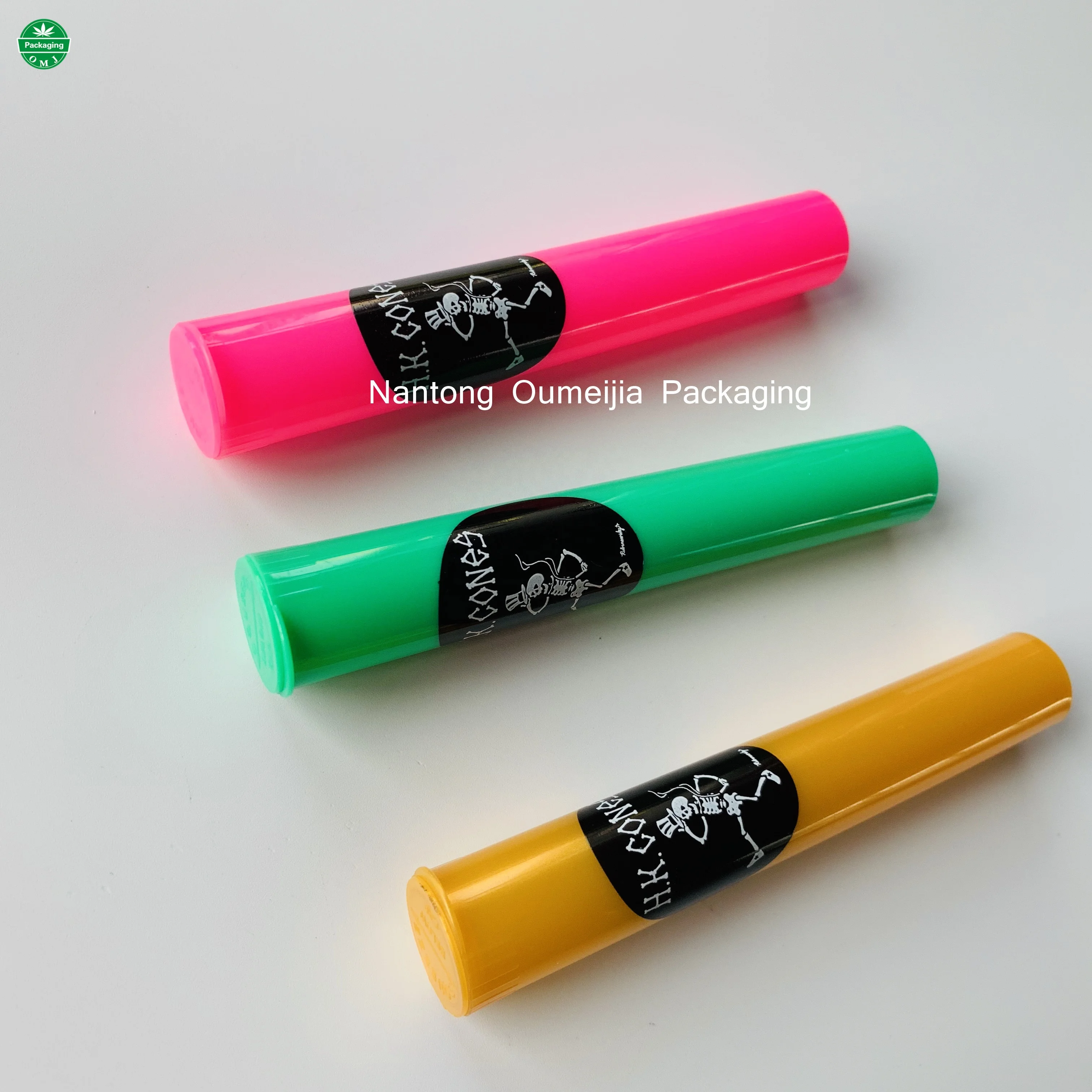 Kunststoff Unkraut Joint Rohr Leeren Zigarette Rohre mit Aufkleber für Verpackung