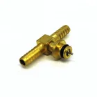 brass 1/4 barb offset tee CO2 Inlet check valve with shut off