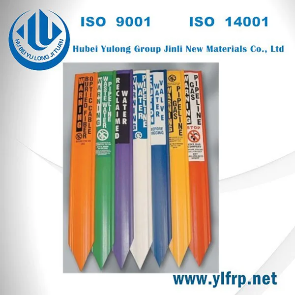 Fiberglass Post For Damage Prevention Warning Utility Pipeline Marker