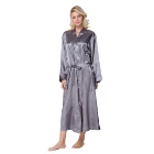 Women silk floral robe kimono sleepwear