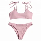FEIBUSHI Sexy Bikinis Women Swimwear 2018 Pink Straps Bandage Beachwear Swim suit Ladies Bathing suits