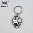 Different OEM Logo/Image Custom metal heart shape laser engraved keychain photo frame