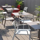 compact round HPL tabletop for restaurant and coffee bar can be done customize with any sizes and colors