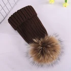 High quality and stocking custom womans wool top hats ,ladies women's winter cap ,faux fur pom poms knitted beanie hats