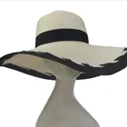 ABPF Fancy Wide Brim Sombrero Summer Beach Sun PP Straw Hats Foldable
