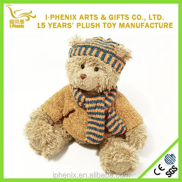 stuffed teddy bear plush toy with scarf christmas gifts