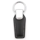 Personalized new custom shaped black PU leather keychain