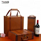 Retro wine box single bottle 2bottle 6 bottle wine box in leather wholesale China supplier