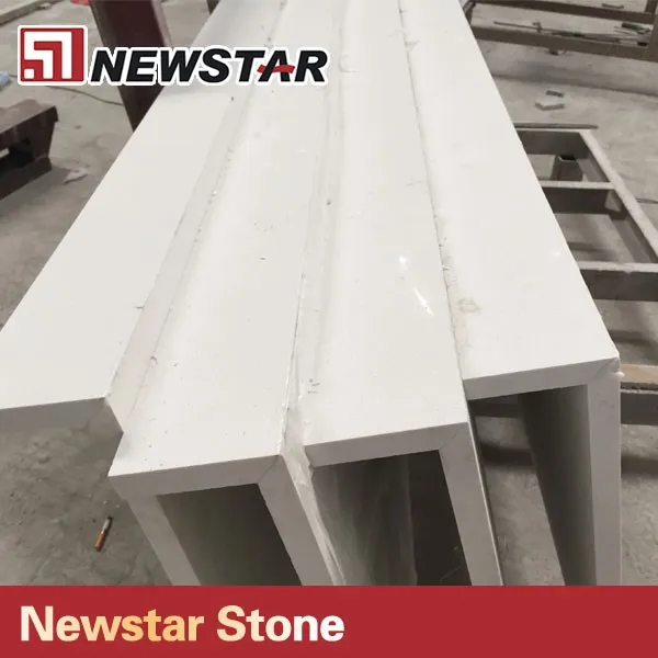 Newstar white quartz countertop edging strip for hotel project