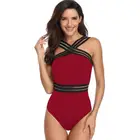 Wholesale Latest Green Leaves Printing Pattern Swimsuit One Piece Bikinis Woman Swimwear Bathing Suit