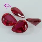 Machine cut synthetic ruby boule gems 8*10mm pear cut corundum stones price per carat
