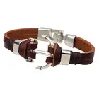 A&J 10 Years Experience High quality leather wrap bracelet, delicate leather bracelet, Catholic men bracelet leather.