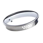 Type G Round Shape Tall-feet Stainless Steel Clear Tempered Glass Kettle Lid Without Handle