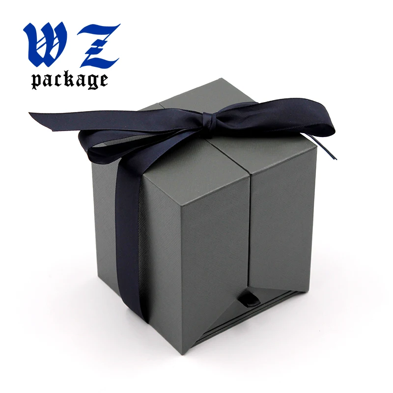 wholesale luxury cardboard folding gift box with ribbon one