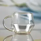 Popular heat resistant transparent glass coffee mug with handle