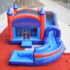 big commercial knight's castle combo inflatable bouncer jumper moonwalk/ moon bounce house/ jump castle with water slide combo