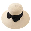 Women Sun Beach Hats Wide Brim Straw Cap Unique Windproof Strap Design Fashionable Big Bowknot Hat