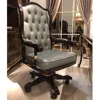 YB70-1 luxury antique vintage chesterfield leather office chair solid wood leather upholstery Chairs swivel boss office chair