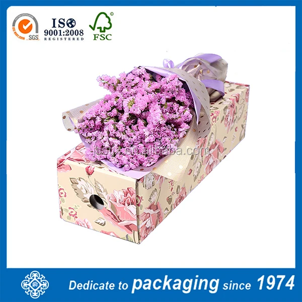 custom paper rigid cardboard gift box packaging for flower