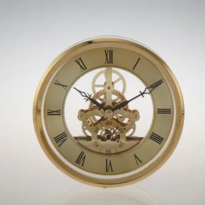 silver color metal quartz skeleton clock movement for crystal