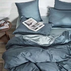 bedding summer Simple European solid color silky double-sided Tencel four-piece nude sleeping satin sheet set