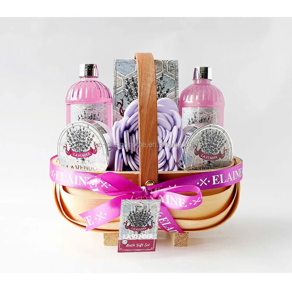 sets shower gel bubble bath body lotion in woven gift basket