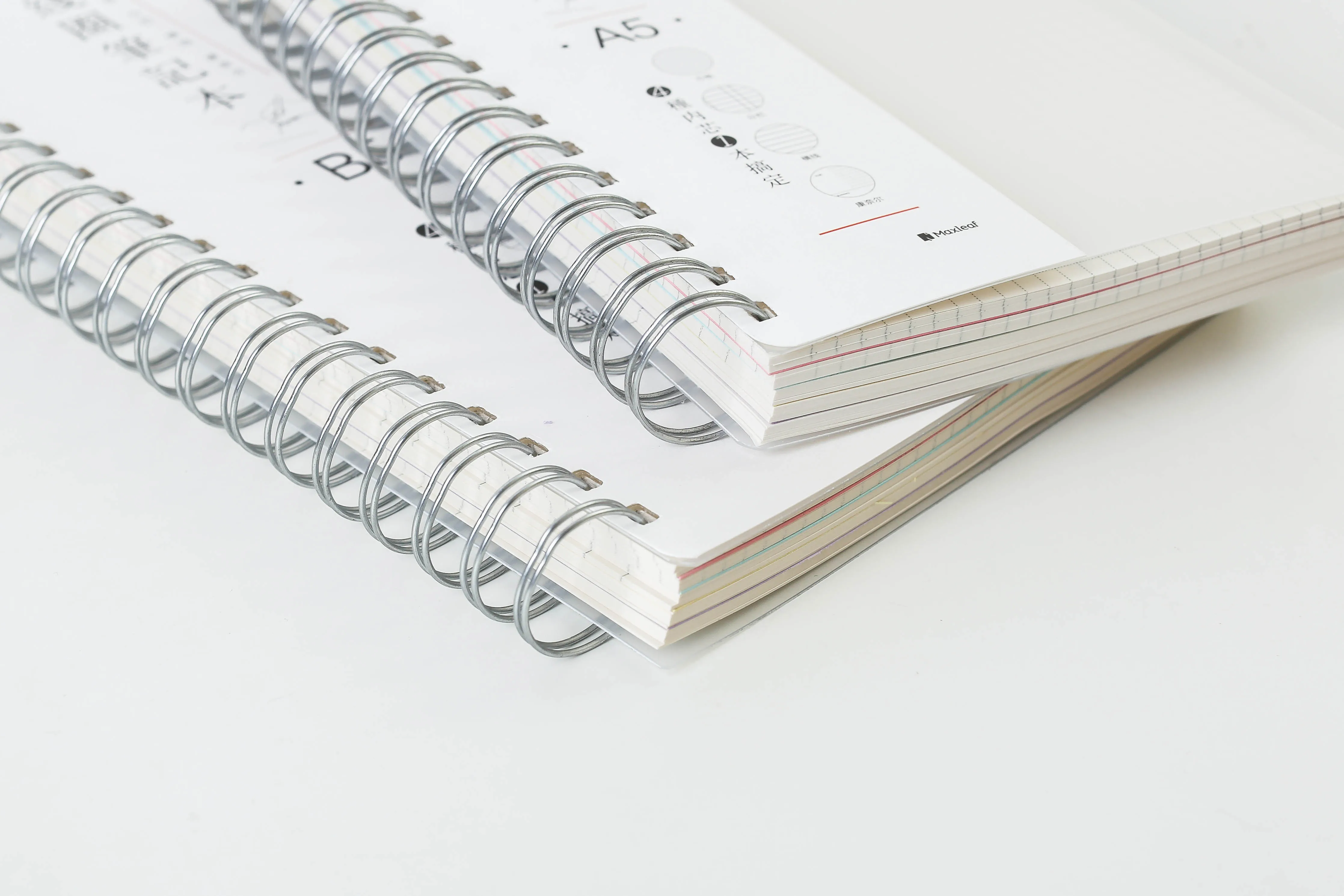 new design a5 pp cover double spiral notebook with colored index