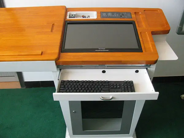 New Design Wooden Aluminium Classroom Use Digital Multi Media Focus Podium Modern Pulpit