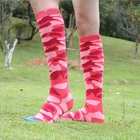 Women Knee High Red Camo Army Socks Compression