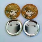 Promotional gifts blank snap plastic campaign pin buttons badges