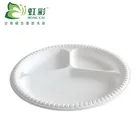 Dishes Plates Name Plate 3 Compartments Disposable Corn Starch Plates