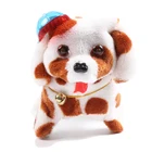 ELE19-235 Wagging Walking Dog Battery Operated Toy With LED Lights Rc Robot Voice Control