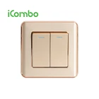 2018 Hot Sale Champagne Color 250V DP 2 Gang 2 Way Switch In Market