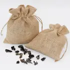 personalized small jute promotional drawstring bag cocoa beans