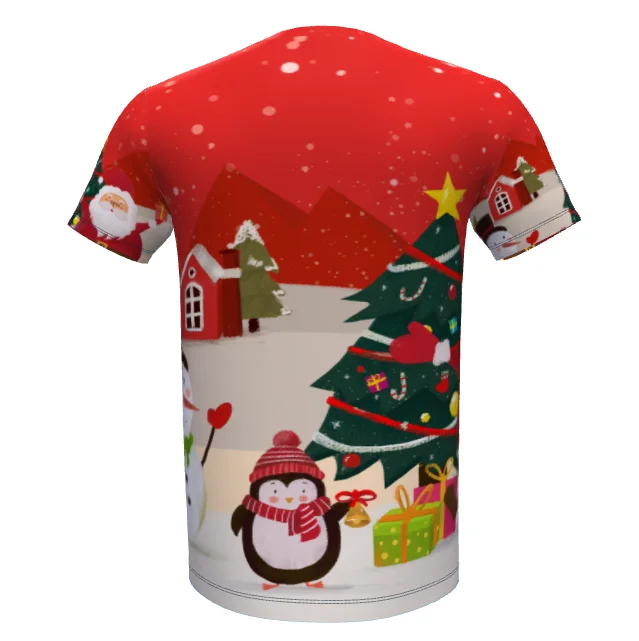 Polyester Men Custom Sublimation Short Sleeve Christmas T Shirt Buy