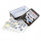 Domino Games Dominoes Gambling Game Set Tin Box Melamine Domino