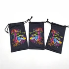 Black Microfiber Sunglass Eyewear Drawstring Bag Pouch With Cleaning Cloth