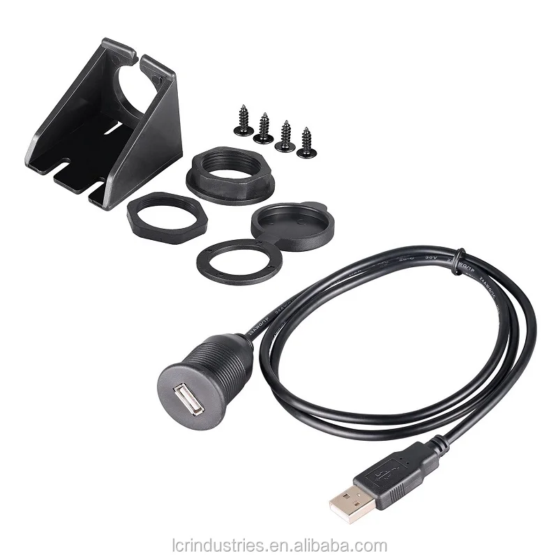 Flush Mount Dual USB 2.0 Dock Adapter Snap in USB 2.0 Extension Cable - ANKUX.COM