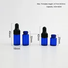 New Design Custom 2ML 3ML Blue Tubular Glass Bottle Dropper Glass Vials For Liquid Essential Oil