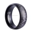 Fathers Day Gift Three Keys Jewelry 8mm Mens Tungsten Carbide Ring Wedding Engagement Band Black Dome High Polish Laser Sound