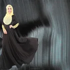 Cool hand feel polyester korean black abaya fabric, Satin Stripe fabric