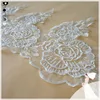 New product crystal beads heavily beaded and sequined embroidered tulle flounce for dresses, rosy bridal lace trim DHBL1738