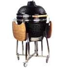Outdoor Fire Pit 23.5" BBQ Ceramic Wood Oven Barbecue Grill Pellet Stove